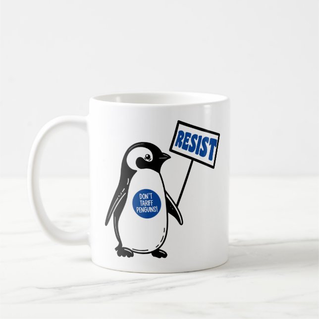 Funny Political Meme Penguin Tariff Kaffeetasse (Links)
