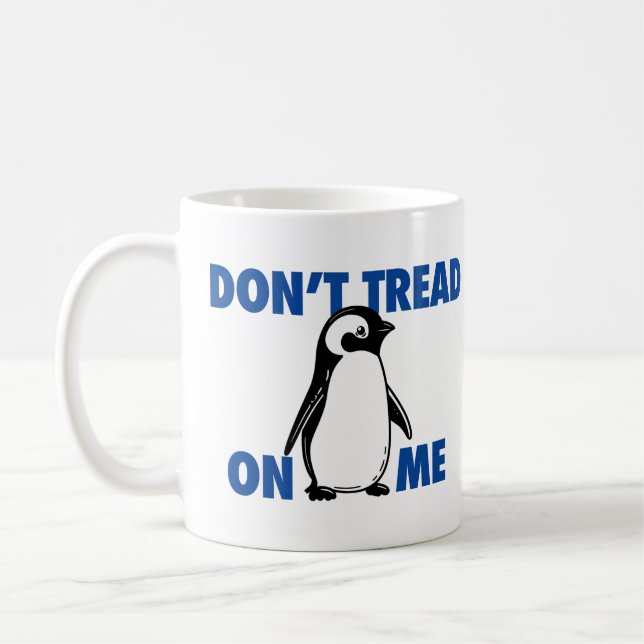 Funny Political Meme Penguin Tariff Kaffeetasse (Links)