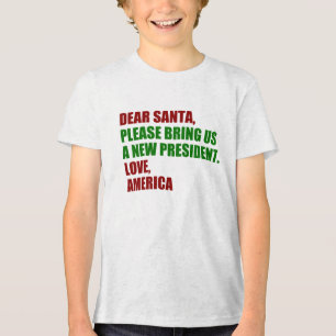 Funny Political New President for Christmas Kids Tri-Blend Shirt