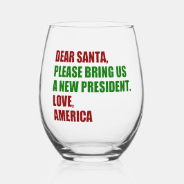 Funny Political New President for Christmas Weinglas Ohne Stiel
