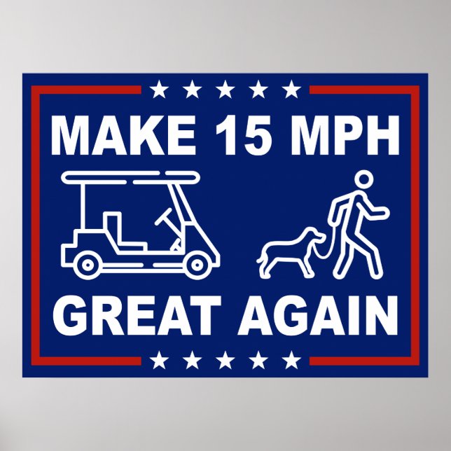 Funny Political Yard Sign Peachtree Stadt Golfcart Poster (Vorne)