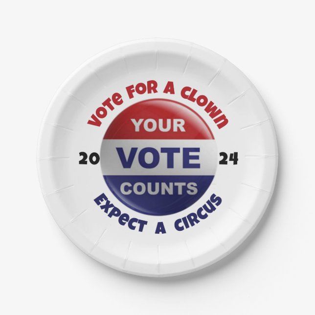 Funny Political Zitat Red White Blue Paper Plate Pappteller (Vorderseite)