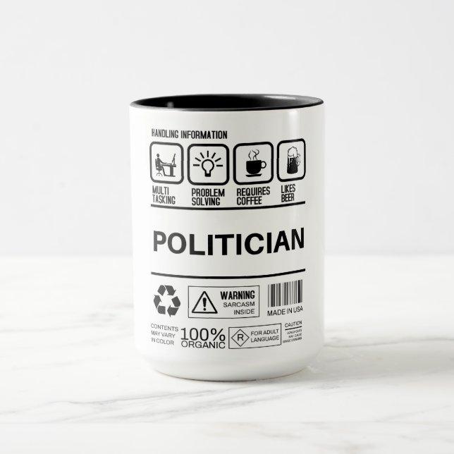 Funny Politizan Handling Information Tasse (Zentrum)
