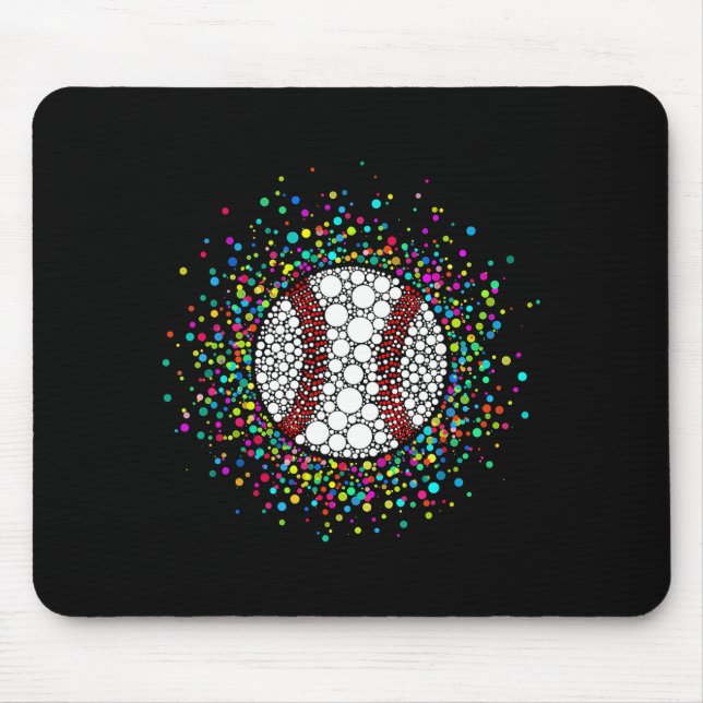 Funny Polka Dots Baseball Lover Fan Happy Dot Day  Mousepad (Vorne)