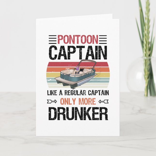 Funny Pontoon Captain Pontooning Gift Karte (Vorderseite)