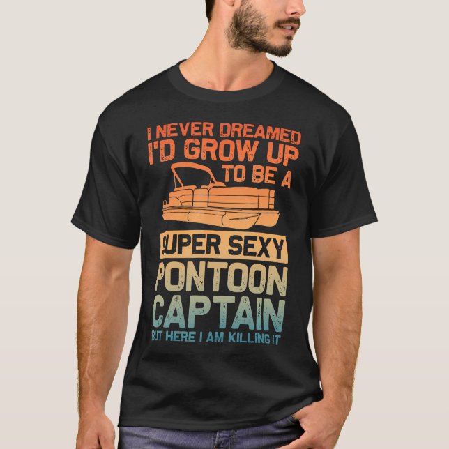 Funny Pontoon Captain Shirt For Men Pontoon Boat C (Vorderseite)
