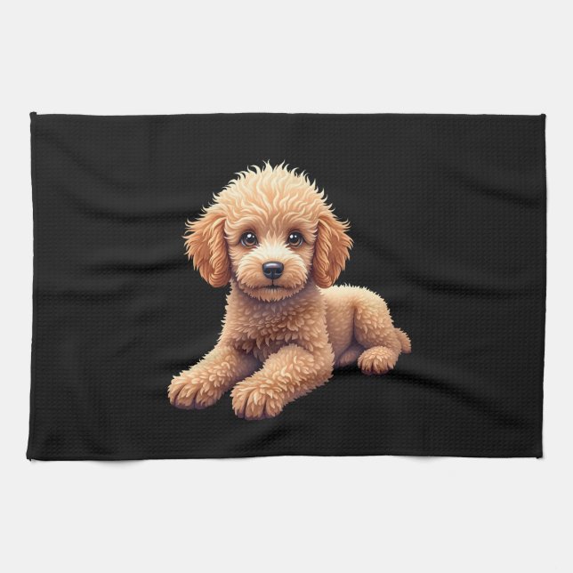 Funny Poodle Animal Lover Dogs Graphic Cute Dog Ow Geschirrtuch (Horizontal)