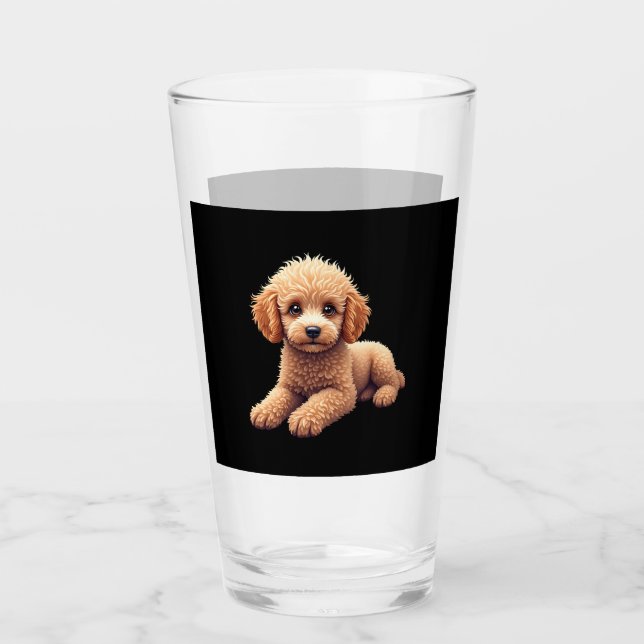 Funny Poodle Animal Lover Dogs Graphic Cute Dog Ow Glas (Vorderseite)