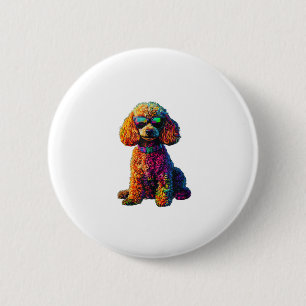 Funny Poodle Animal Lover Hunde Graphic Niedlich D Button