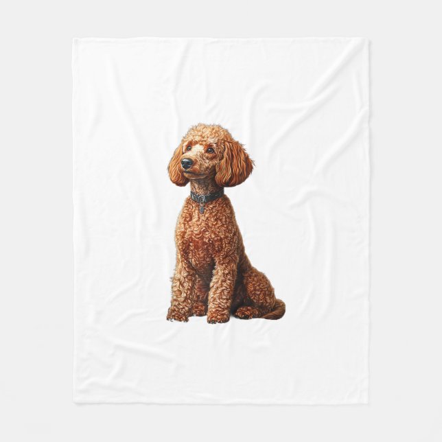 Funny Poodle Animal Lover Hunde Graphic Niedlich D Fleecedecke (Vorderseite)
