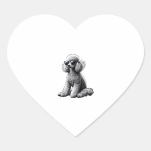 Funny Poodle Animal Lover Hunde Graphic Niedlich D Herz-Aufkleber