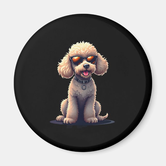 Funny Poodle Animal Lover Hunde Graphic Niedlich D Magnet (Vorne)
