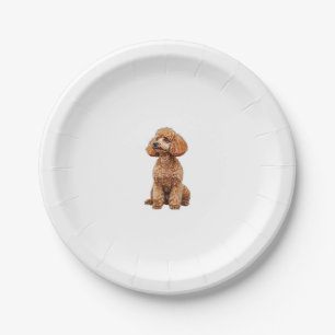 Funny Poodle Animal Lover Hunde Graphic Niedlich D Pappteller