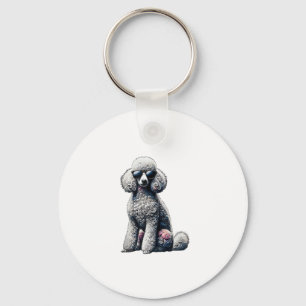Funny Poodle Animal Lover Hunde Graphic Niedlich D Schlüsselanhänger