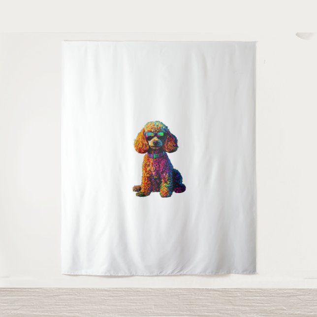 Funny Poodle Animal Lover Hunde Graphic Niedlich D Wandteppich (Vorderseite)