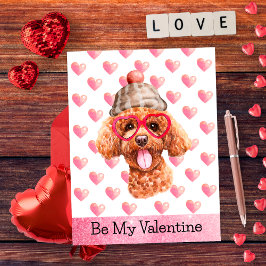 Funny Poodle Be My Valentine Dog Valentine's Feiertagspostkarte