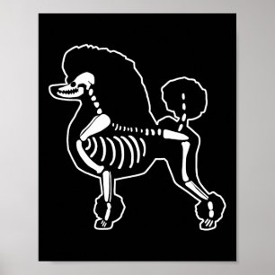 Funny Poodle Dog Skeleton Halloween Doodle Dogs Lo Poster