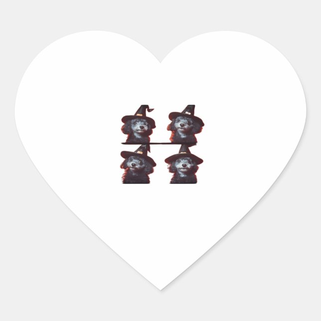 Funny Poodle Halloween Costume � Cute Dog Photoboo Herz-Aufkleber (Vorderseite)