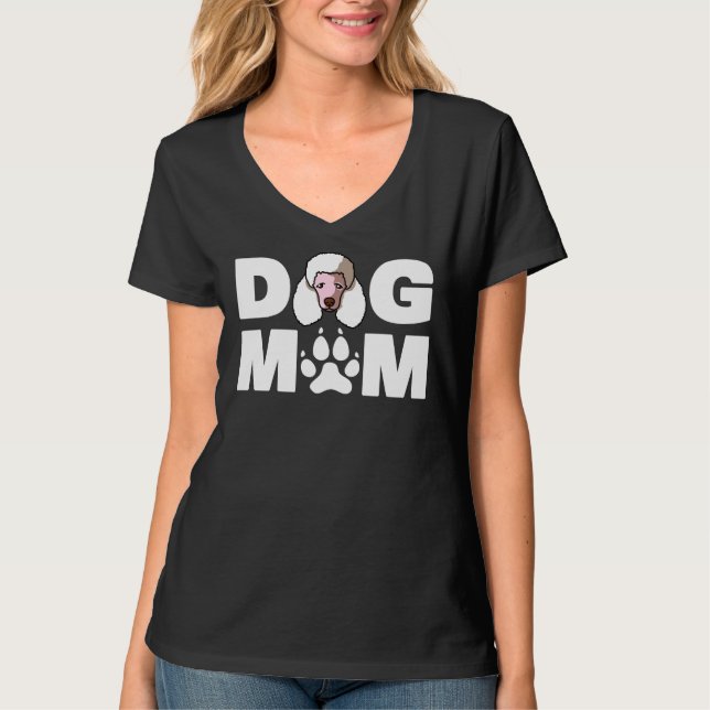 Funny Poodle Hund Mama Liebe R Geschenk T-Shirt (Vorderseite)