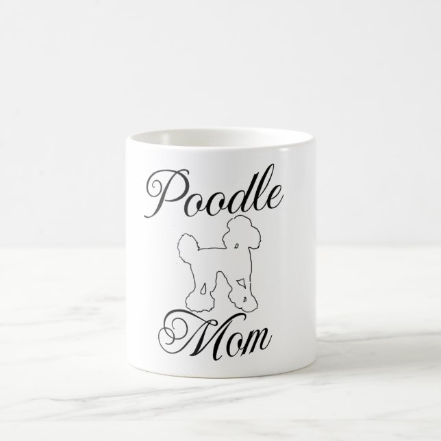 Funny Poodle Mama Line Art Tasse (Mittel)