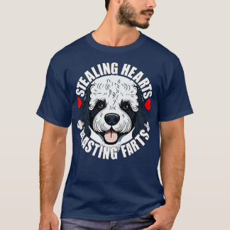 Funny Poodle Stealing Hearts Blade Furzen Welpe T-Shirt