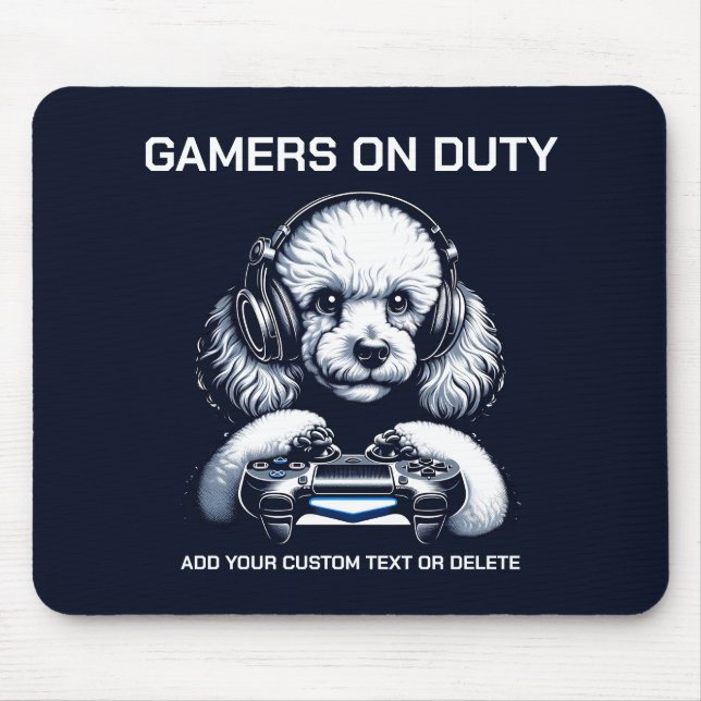 Funny Poodle und Gaming Animal Lover Geschenk Mousepad (Vorne)