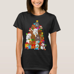 Funny Poodle Weihnachtsbaum Lichter Geschenk Hund T-Shirt