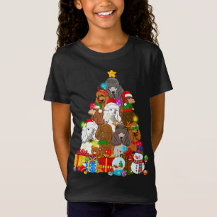 Funny Poodle Weihnachtsbaum Lichter Geschenk Hund  T-Shirt