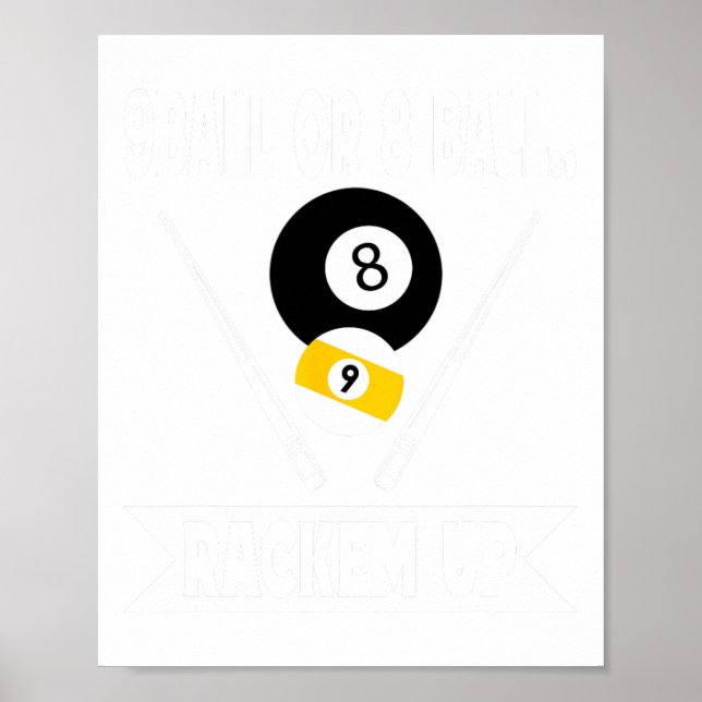 Funny Pool 9 Ball oder 8 Ball Rackem Up Billard - Poster (Vorne)