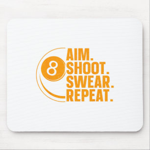 Funny Pool Art für Männer Frauen Billard Lover Poo Mousepad