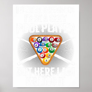 Funny Pool Art für Männer Frauen Billard Lover Poo Poster