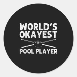 Funny Pool Art für Männer Frauen Billard Lover Poo Runder Aufkleber