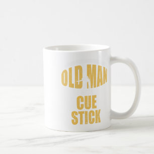 Funny Pool Billiard Player Snooker Alter Mann mit  Kaffeetasse