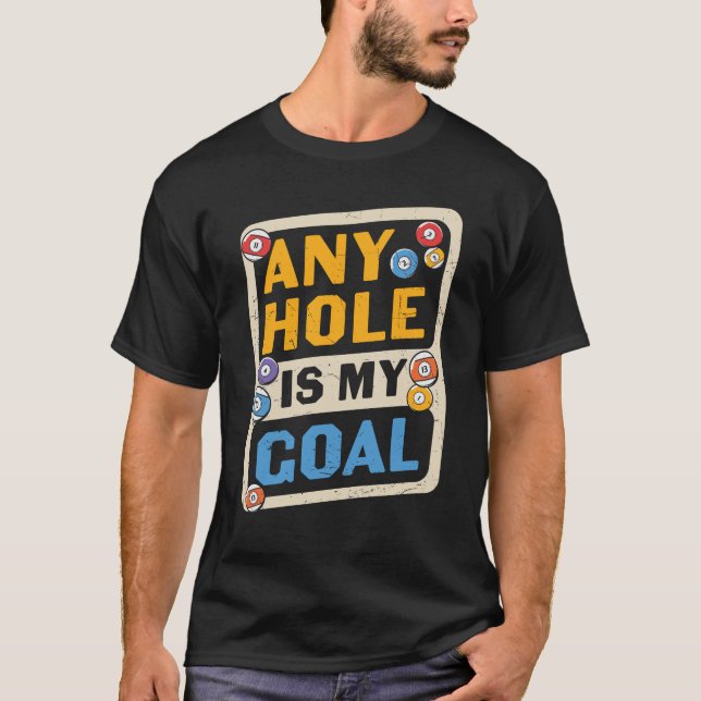Funny Pool Billiard Saying Retro T-Shirt (Vorderseite)