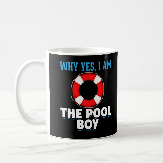 Funny Pool Boy Schwimmer Spaß Kaffeetasse (Links)