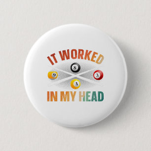 Funny Pool Design für Männer Frauen Billard Lover Button