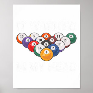 Funny Pool Design für Männer Frauen Billard Lover  Poster
