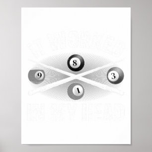 Funny Pool Design für Männer Frauen Billard Lover Poster