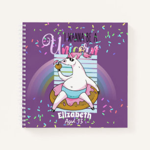 Funny Pool Party UNICORN Teen Girls Graphics Notizbuch