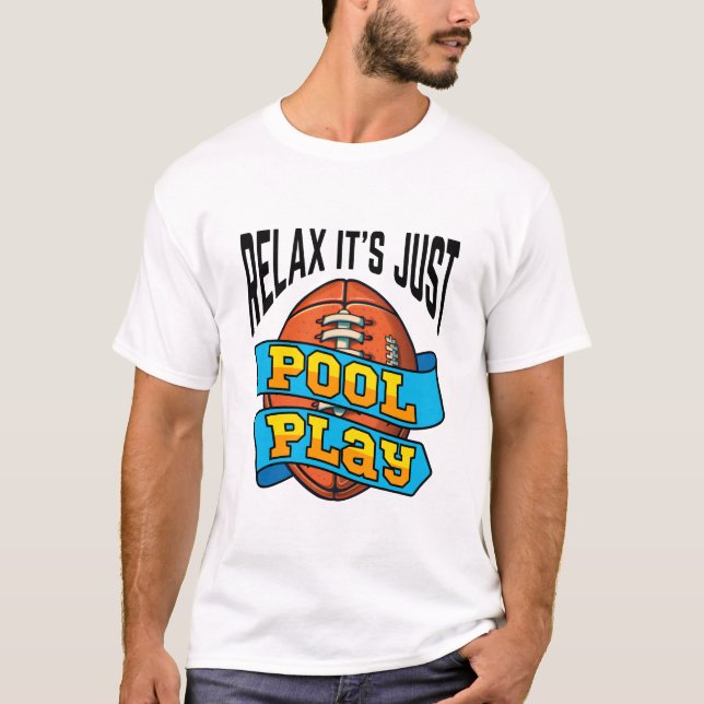 Funny Pool Play Turnier Flag Touch Fußball T-Shirt (Vorderseite)
