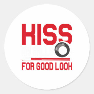 Funny Pool Player - Billard 8-Ball Shirt - Für Män Runder Aufkleber