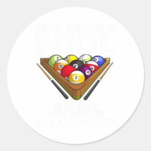 Funny Pool Player Geschenk für Männer Cool an Bi. Runder Aufkleber