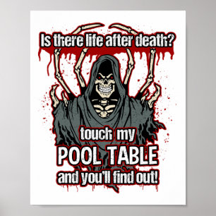 Funny Pool Player Grim Sensenmann Poster