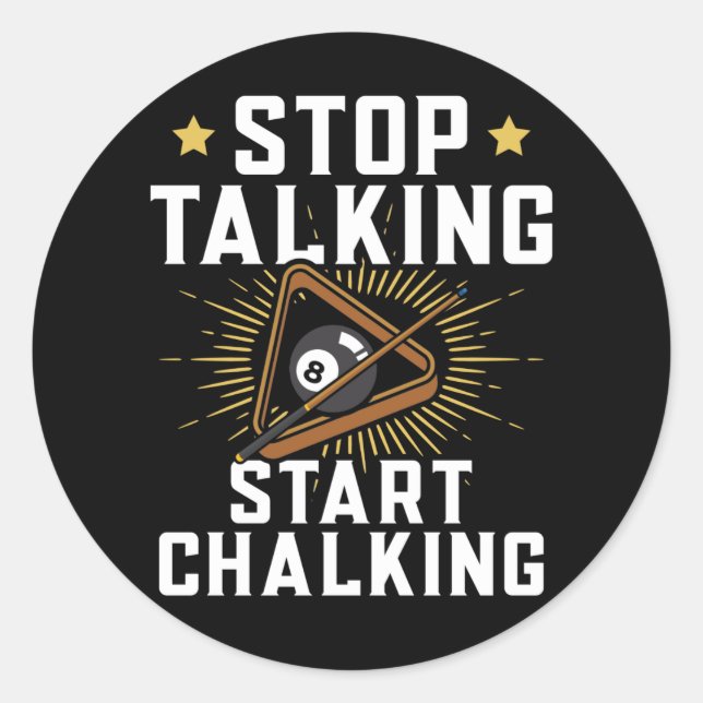 Funny Pool Player Zitat Billard Sport Runder Aufkleber (Vorderseite)