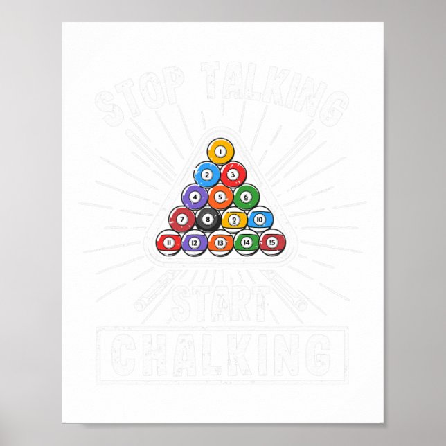Funny Pool Player Zitat Billiard Stopp Sprechen St Poster (Vorne)