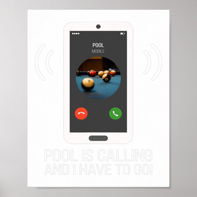 Funny Pool ruft nach Pool Player - Billard Poster (Vorne)