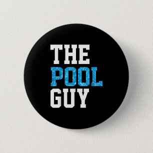 Funny Pool Typ T Shirt - Für Schwimmbad Experte Button