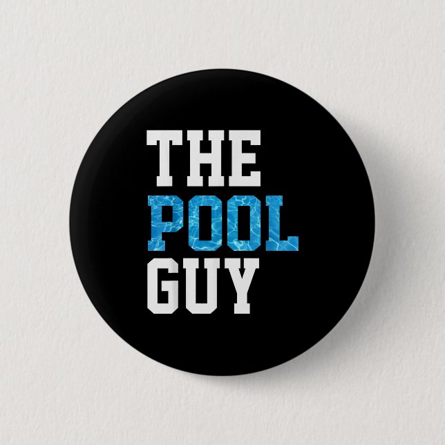 Funny Pool Typ T Shirt - Für Schwimmbad Experte Button (Vorderseite)
