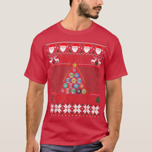 Funny Pool Weihnachtsbaum Billiards Ugly Sweater T-Shirt