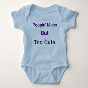 Funny Poopin Mess zu Niedlich Blue Baby Boy Newbor Baby Strampler